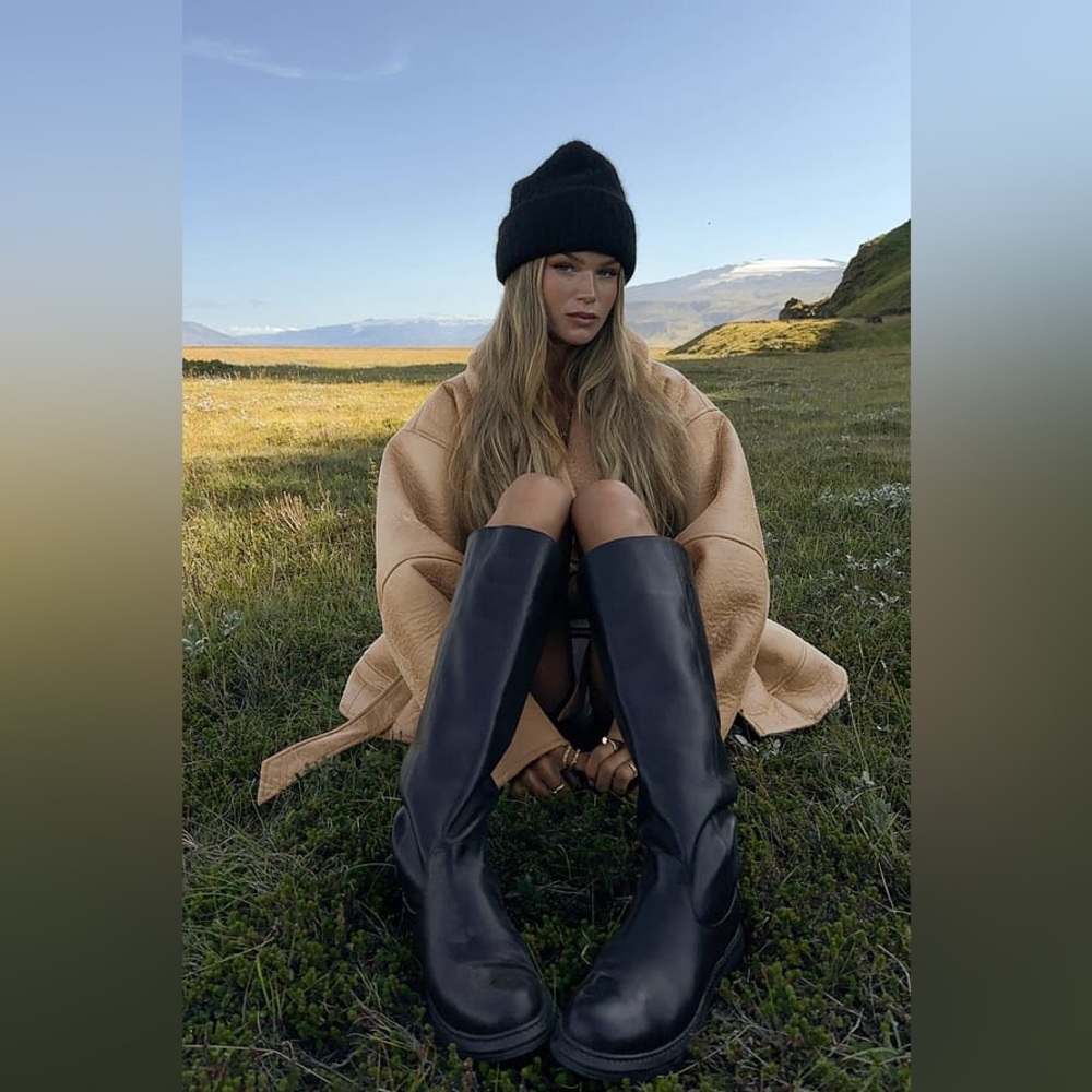 NA-KD by Hanna Schonberg Leather Wide Shaft Boots 39